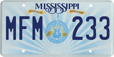 MS license plate MFM233