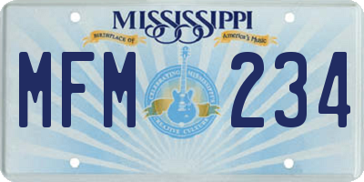 MS license plate MFM234