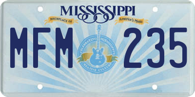 MS license plate MFM235