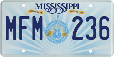 MS license plate MFM236