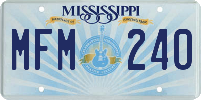 MS license plate MFM240