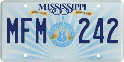 MS license plate MFM242