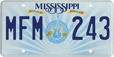 MS license plate MFM243