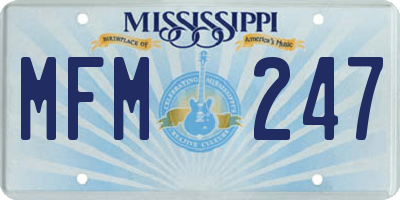 MS license plate MFM247