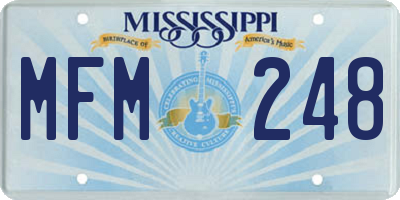 MS license plate MFM248