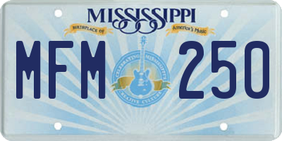 MS license plate MFM250