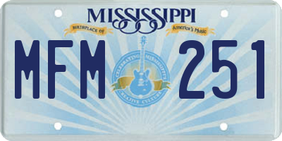 MS license plate MFM251