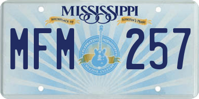 MS license plate MFM257