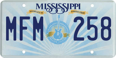 MS license plate MFM258