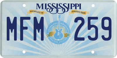 MS license plate MFM259