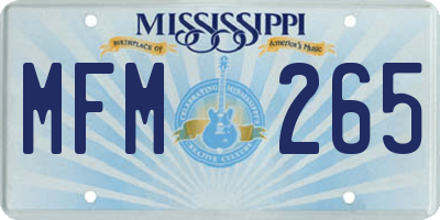 MS license plate MFM265