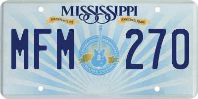 MS license plate MFM270