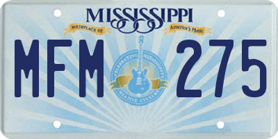 MS license plate MFM275