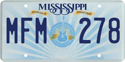 MS license plate MFM278