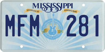 MS license plate MFM281