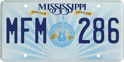 MS license plate MFM286