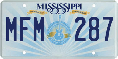 MS license plate MFM287