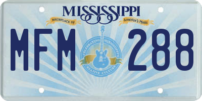 MS license plate MFM288