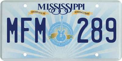 MS license plate MFM289