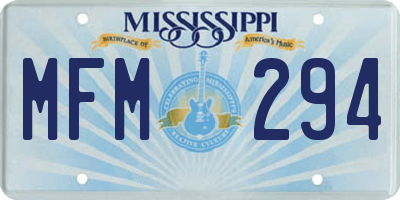 MS license plate MFM294
