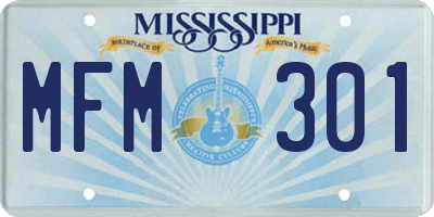 MS license plate MFM301