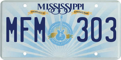 MS license plate MFM303