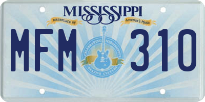 MS license plate MFM310