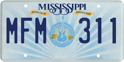 MS license plate MFM311