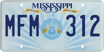 MS license plate MFM312