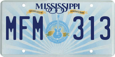 MS license plate MFM313