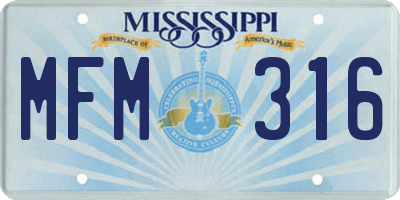 MS license plate MFM316