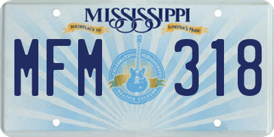MS license plate MFM318