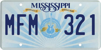 MS license plate MFM321