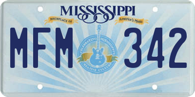 MS license plate MFM342