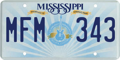 MS license plate MFM343