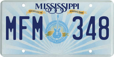 MS license plate MFM348