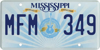 MS license plate MFM349
