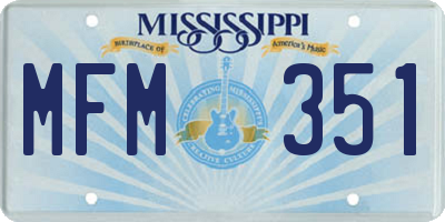MS license plate MFM351