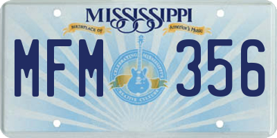 MS license plate MFM356