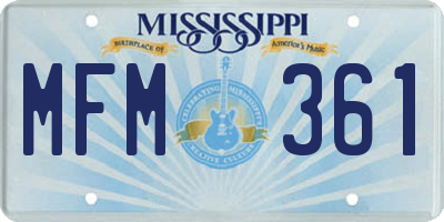 MS license plate MFM361