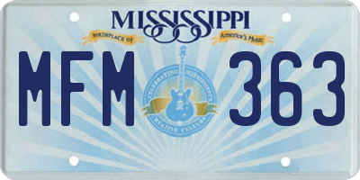 MS license plate MFM363