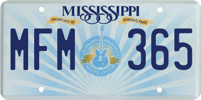MS license plate MFM365