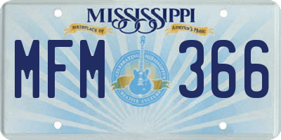 MS license plate MFM366