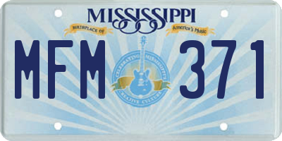 MS license plate MFM371
