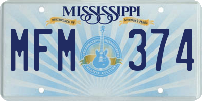 MS license plate MFM374