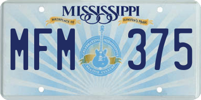 MS license plate MFM375