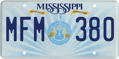 MS license plate MFM380