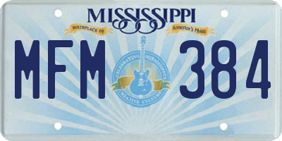 MS license plate MFM384