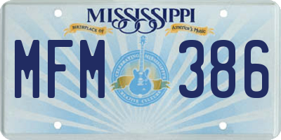 MS license plate MFM386