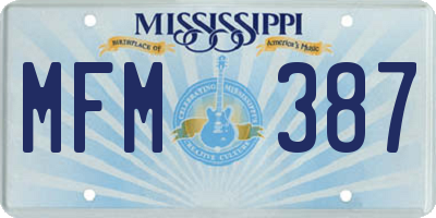 MS license plate MFM387